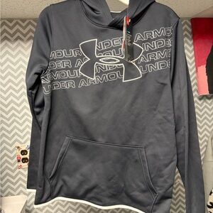 NEW Kids/Youth Under Armour Black and White Logo Hoodie YXL NWT